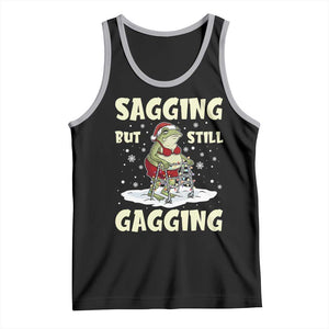 Funny Sagging But Still Gagging Christmas Frog Tank Top Funny Cringe Meme Gag Humor TS11 Black Athletic Heather Print Your Wear