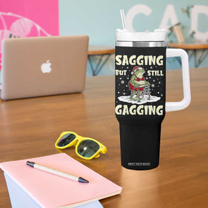 Funny Sagging But Still Gagging Christmas Frog Tumbler With Handle Funny Cringe Meme Gag Humor TS11 Print Your Wear