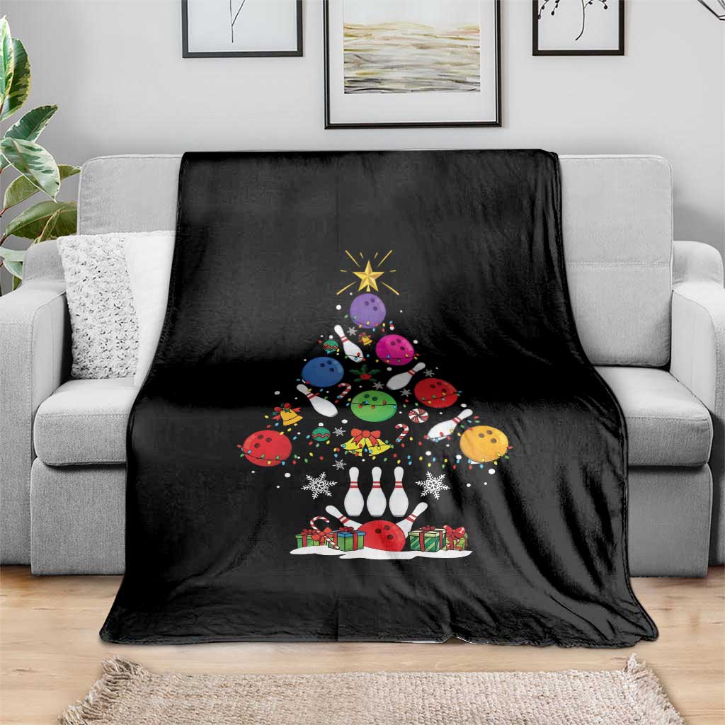 Funny Bowling Christmas Tree Lights Xmas Bowler Throw Blanket TS11 Print Your Wear