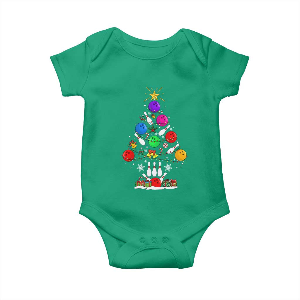 Funny Bowling Christmas Tree Lights Xmas Bowler Baby Onesie TS11 Irish Green Print Your Wear