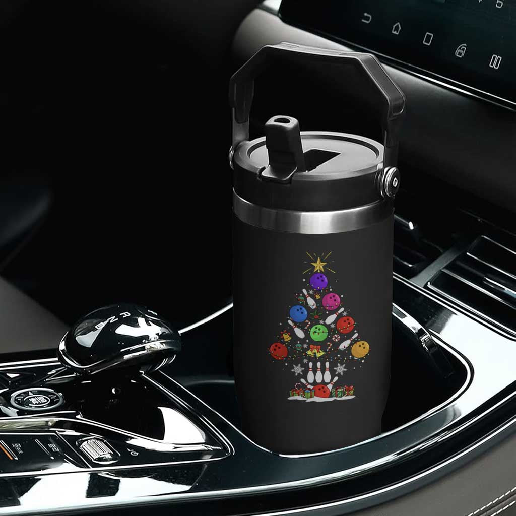 Funny Bowling Christmas Tree Lights Xmas Bowler Flip Straw Tumbler TS11 Print Your Wear