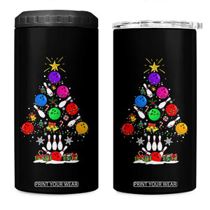 Funny Bowling Christmas Tree Lights Xmas Bowler 4 in 1 Can Cooler Tumbler TS11 One Size: 16 oz Black Print Your Wear