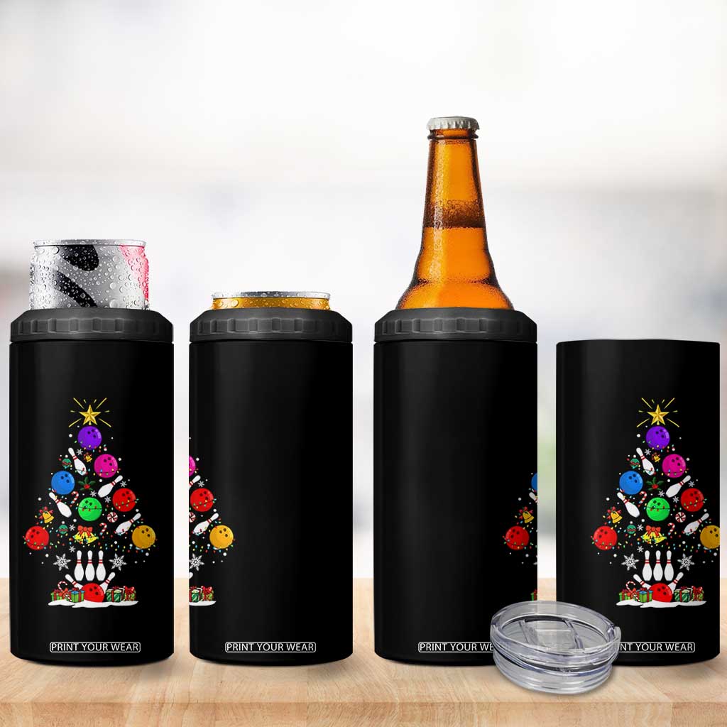 Funny Bowling Christmas Tree Lights Xmas Bowler 4 in 1 Can Cooler Tumbler TS11 Print Your Wear