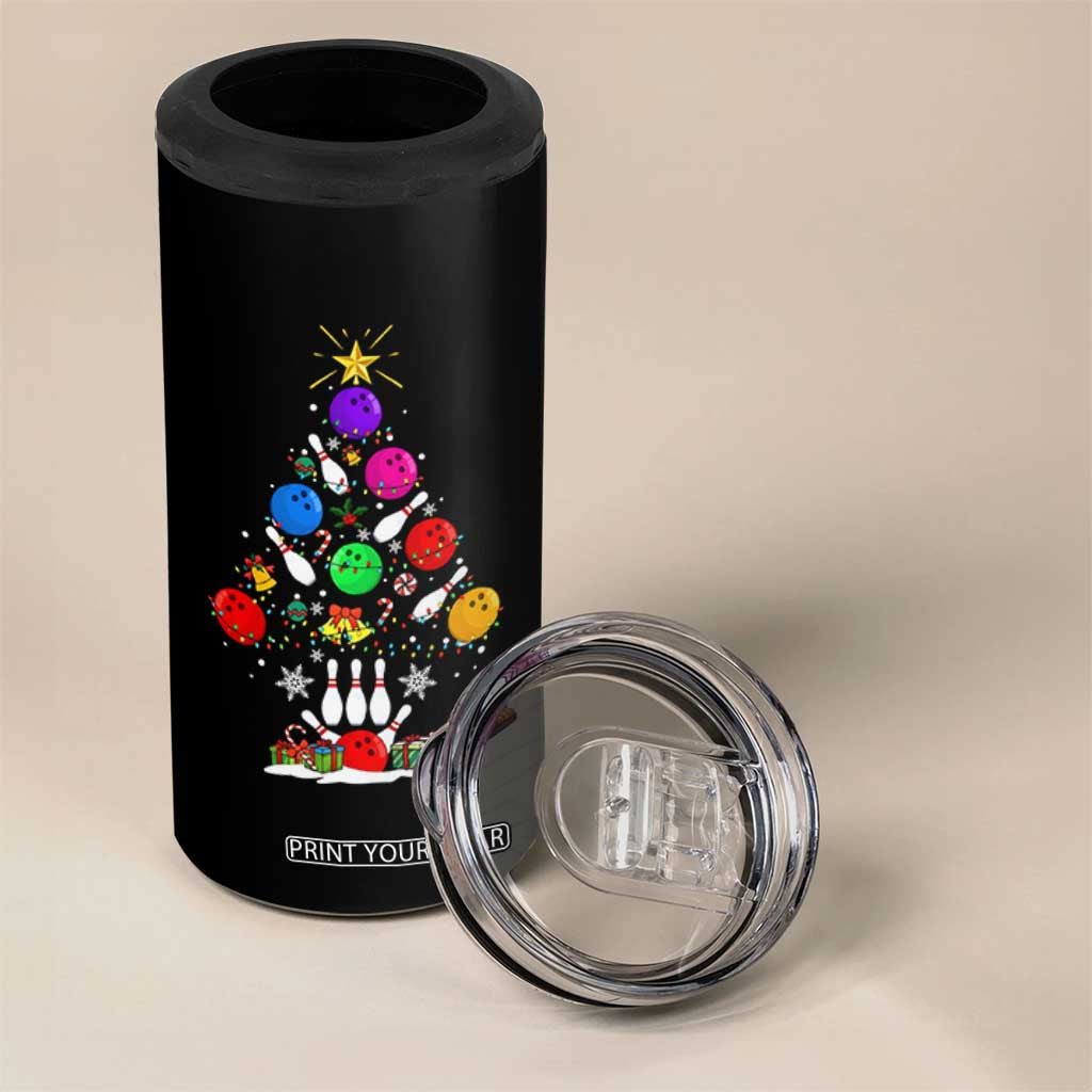 Funny Bowling Christmas Tree Lights Xmas Bowler 4 in 1 Can Cooler Tumbler TS11 Print Your Wear