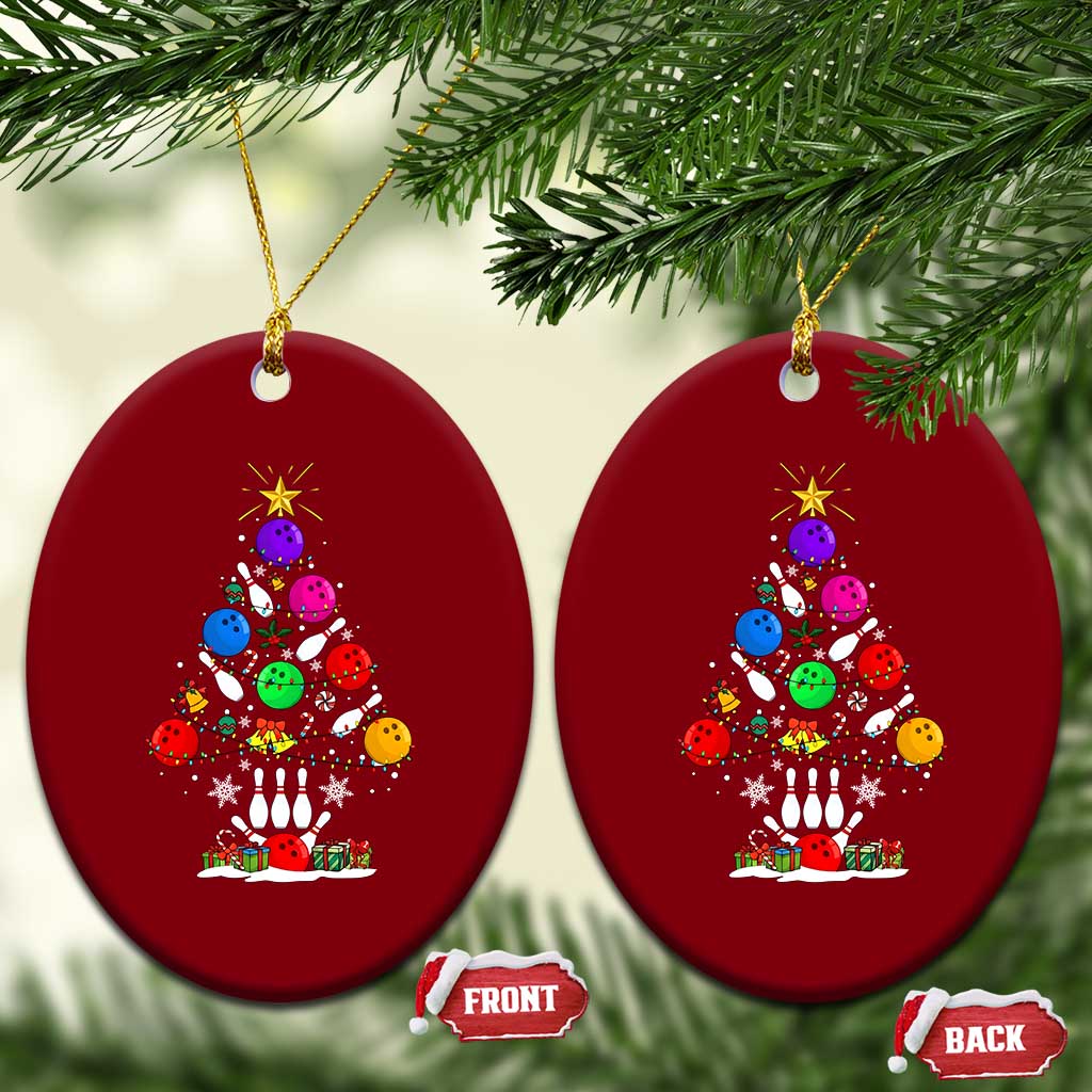 Funny Bowling Christmas Tree Lights Xmas Bowler Ceramic Ornament TS11 Print Your Wear