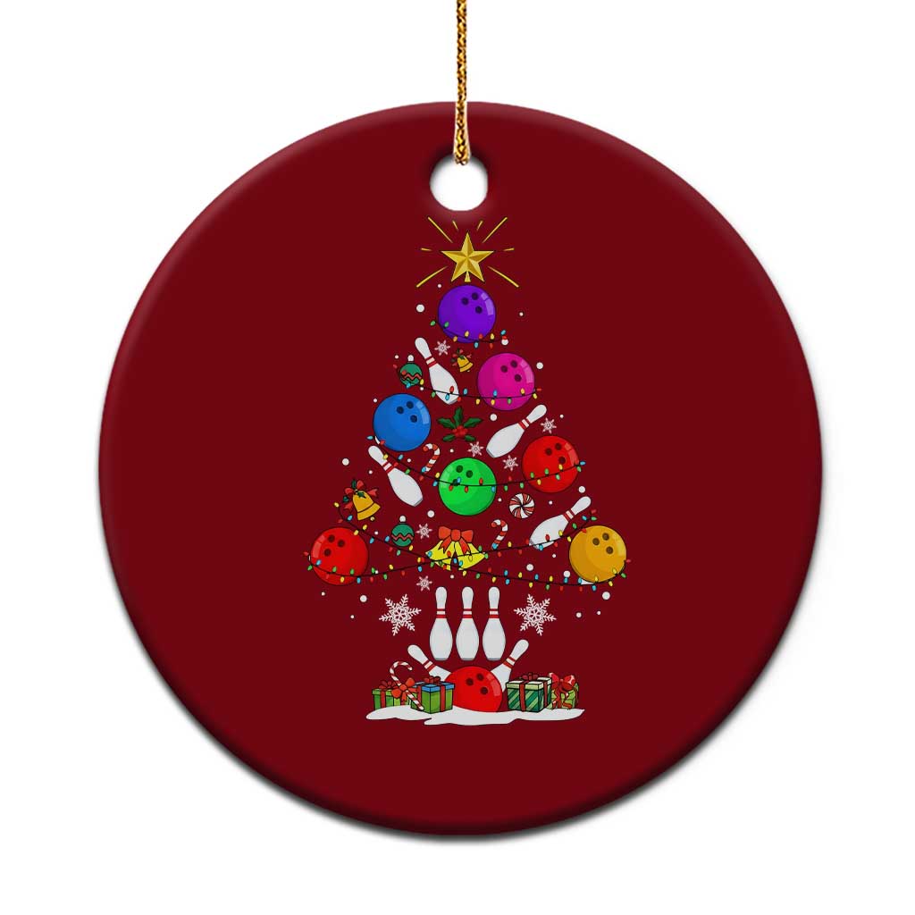 Funny Bowling Christmas Tree Lights Xmas Bowler Ceramic Ornament TS11 1pc Red Print Your Wear