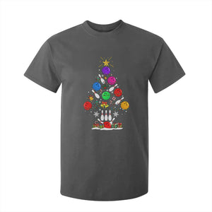 Funny Bowling Christmas Tree Lights Xmas Bowler T Shirt For Kid TS11 Dark Heather Print Your Wear