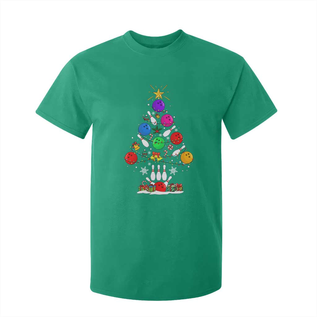 Funny Bowling Christmas Tree Lights Xmas Bowler T Shirt For Kid TS11 Irish Green Print Your Wear