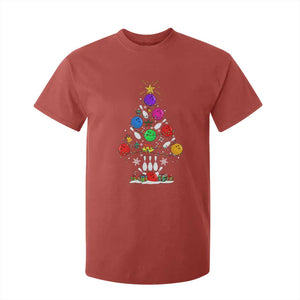 Funny Bowling Christmas Tree Lights Xmas Bowler T Shirt For Kid TS11 Red Print Your Wear