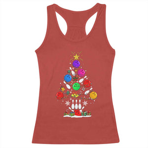 Funny Bowling Christmas Tree Lights Xmas Bowler Racerback Tank Top TS11 Red Print Your Wear