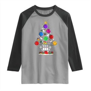 Funny Bowling Christmas Tree Lights Xmas Bowler Raglan Shirt TS11 Sport Gray Black Print Your Wear