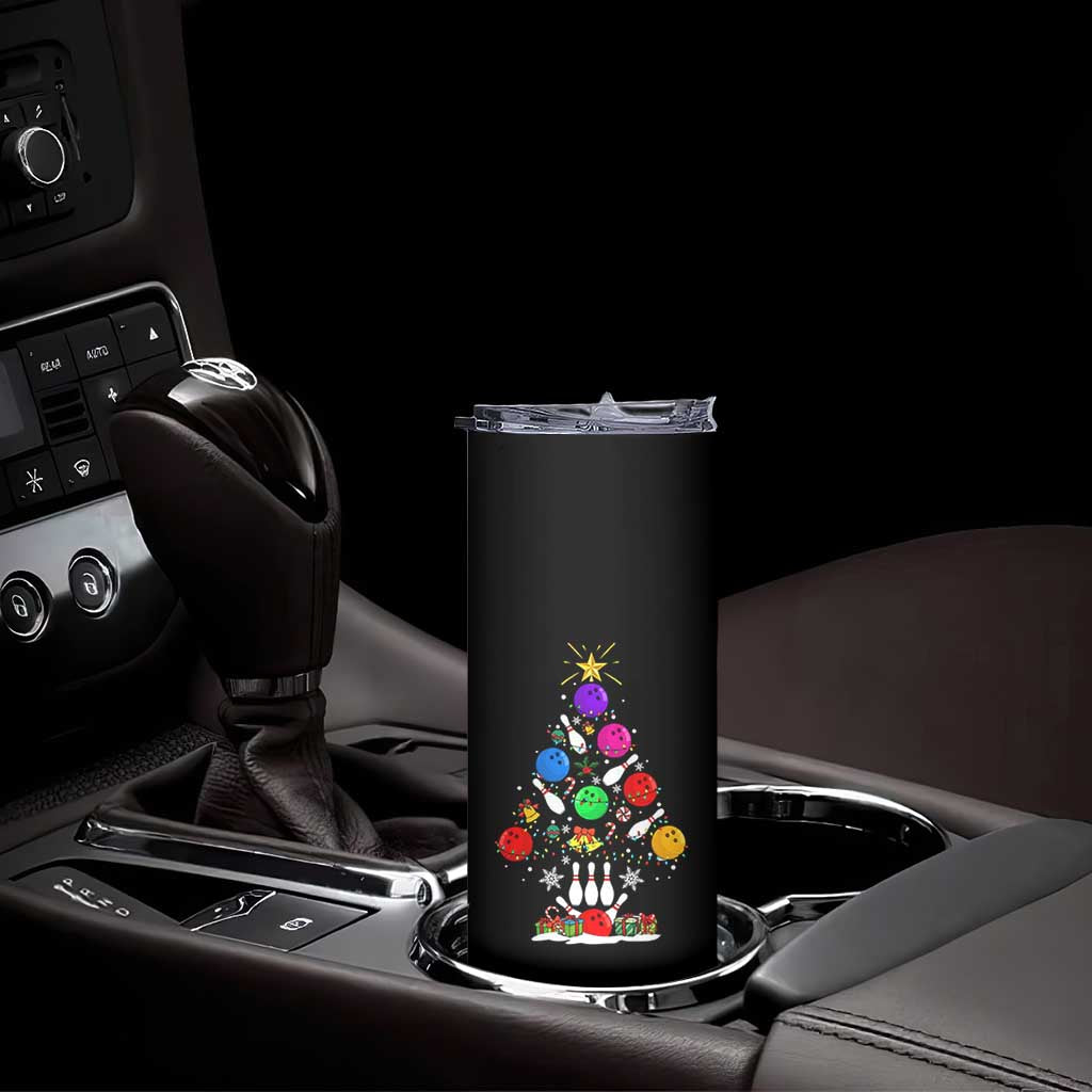 Funny Bowling Christmas Tree Lights Xmas Bowler Skinny Tumbler TS11 Print Your Wear
