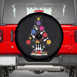 Funny Bowling Christmas Tree Lights Xmas Bowler Spare Tire Cover TS11 Black Print Your Wear