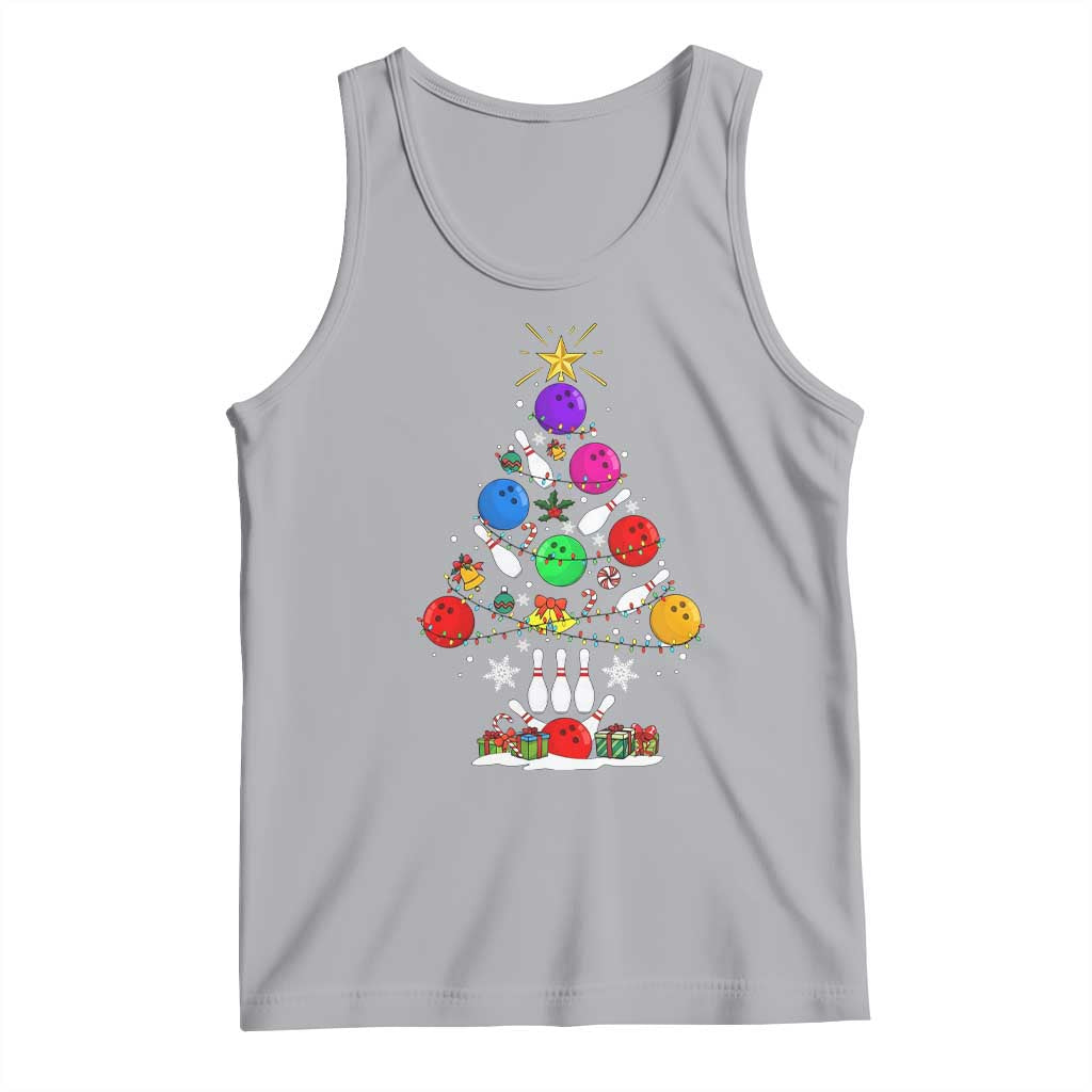 Funny Bowling Christmas Tree Lights Xmas Bowler Tank Top - Print Your Wear