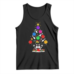 Funny Bowling Christmas Tree Lights Xmas Bowler Tank Top TS11 Black Print Your Wear