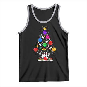 Funny Bowling Christmas Tree Lights Xmas Bowler Tank Top TS11 Black Athletic Heather Print Your Wear