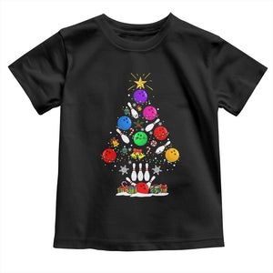 Funny Bowling Christmas Tree Lights Xmas Bowler Toddler T Shirt TS11 Black Print Your Wear