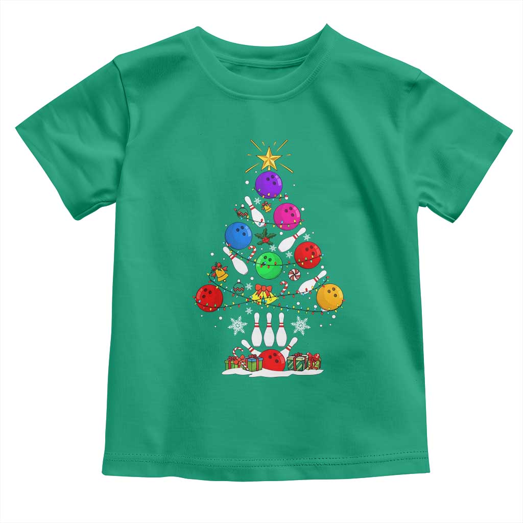 Funny Bowling Christmas Tree Lights Xmas Bowler Toddler T Shirt TS11 Irish Green Print Your Wear