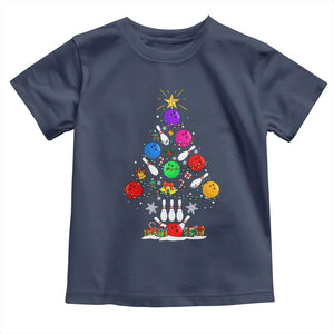 Funny Bowling Christmas Tree Lights Xmas Bowler Toddler T Shirt TS11 Navy Print Your Wear