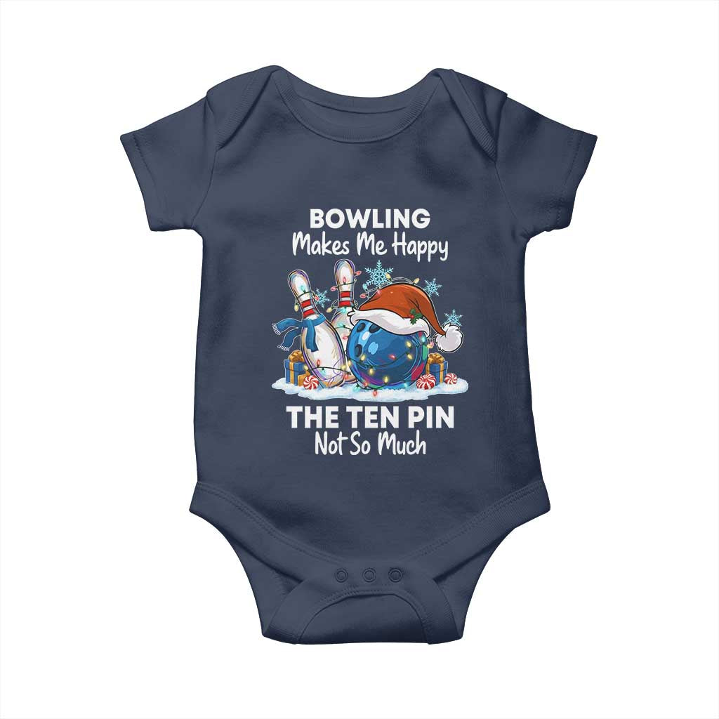 Funny Christmas Bowling Baby Onesie Bowling Makes Me Happy The Ten Pin Not So Much TS11 Navy Print Your Wear