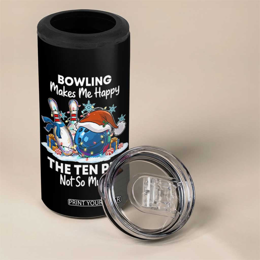 Funny Christmas Bowling 4 in 1 Can Cooler Tumbler Bowling Makes Me Happy The Ten Pin Not So Much TS11 Print Your Wear