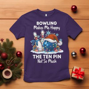 Funny Christmas Bowling T Shirt Bowling Makes Me Happy The Ten Pin Not So Much TS11 Purple Print Your Wear