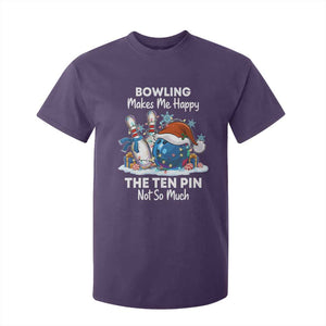 Funny Christmas Bowling T Shirt For Kid Bowling Makes Me Happy The Ten Pin Not So Much TS11 Purple Print Your Wear