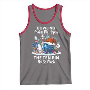Funny Christmas Bowling Tank Top Bowling Makes Me Happy The Ten Pin Not So Much TS11 Deep Heather Red Print Your Wear