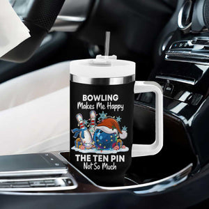 Funny Christmas Bowling Tumbler With Handle Bowling Makes Me Happy The Ten Pin Not So Much TS11 Print Your Wear