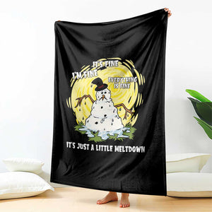 Funny It Is Fine I Am Fine Everything Is Fine Its Just A Little Meltdown Throw Blanket Christmas Snowman TS11 Print Your Wear