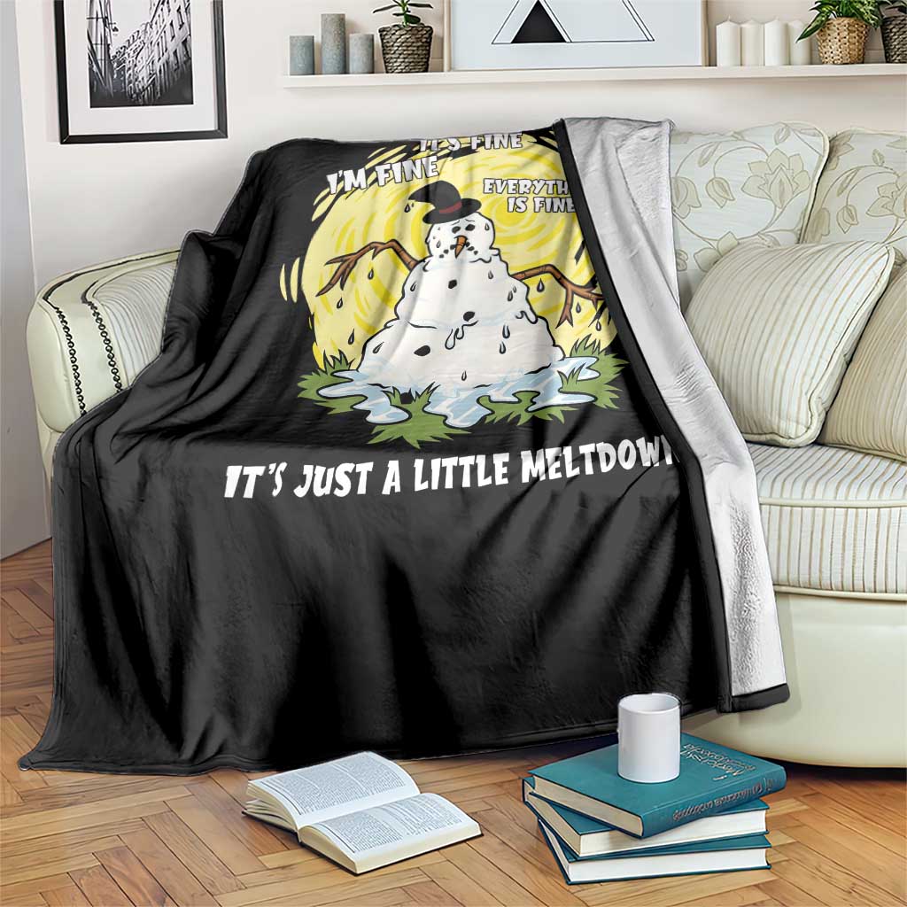 Funny It Is Fine I Am Fine Everything Is Fine Its Just A Little Meltdown Throw Blanket Christmas Snowman TS11 Print Your Wear