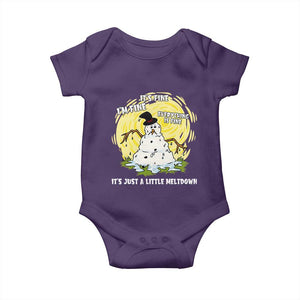 Funny It Is Fine I Am Fine Everything Is Fine Its Just A Little Meltdown Baby Onesie Christmas Snowman TS11 Purple Print Your Wear