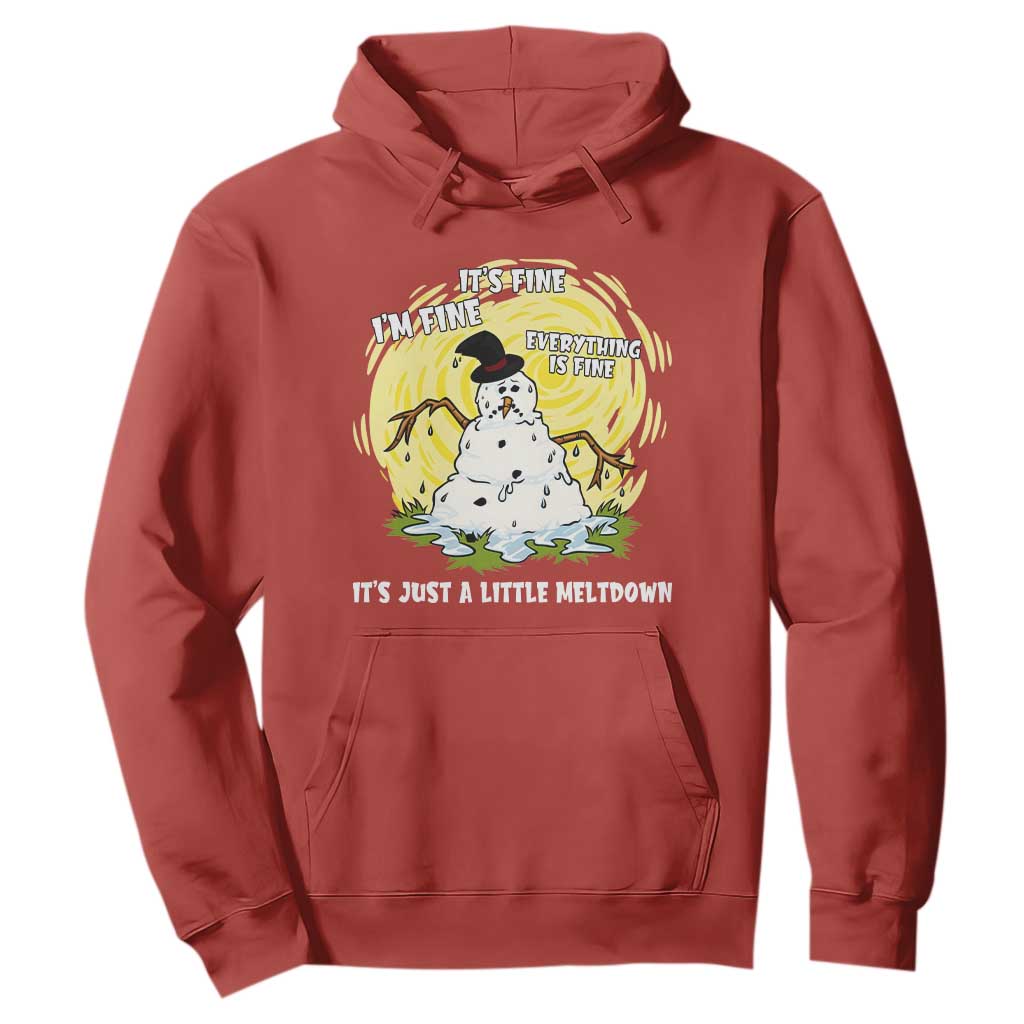Funny It Is Fine I Am Fine Everything Is Fine Its Just A Little Meltdown Hoodie Christmas Snowman TS11 Red Print Your Wear