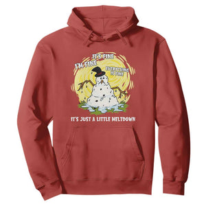 Funny It Is Fine I Am Fine Everything Is Fine Its Just A Little Meltdown Hoodie Christmas Snowman TS11 Red Print Your Wear