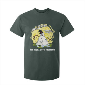 Funny It Is Fine I Am Fine Everything Is Fine Its Just A Little Meltdown T Shirt For Kid Christmas Snowman TS11 Dark Forest Green Print Your Wear