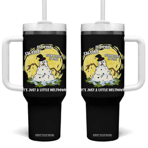Funny It Is Fine I Am Fine Everything Is Fine Its Just A Little Meltdown Tumbler With Handle Christmas Snowman - Print Your Wear