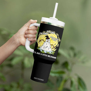 Funny It Is Fine I Am Fine Everything Is Fine Its Just A Little Meltdown Tumbler With Handle Christmas Snowman - Print Your Wear