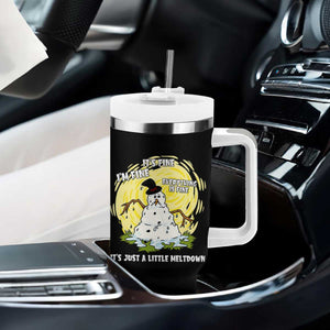 Funny It Is Fine I Am Fine Everything Is Fine Its Just A Little Meltdown Tumbler With Handle Christmas Snowman - Print Your Wear