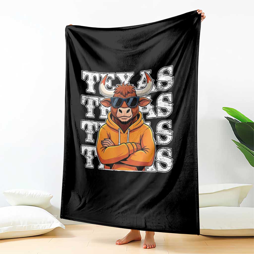 Texas Fan Throw Blanket Longhorns Cow Texas Pride Sport Lover TS11 Print Your Wear