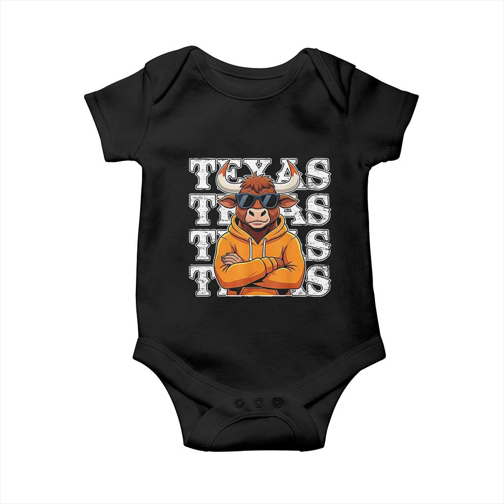 TFL Football Lover Baby Onesie Vintage Orange Cow Sunglasses Game Day TS11 Black Print Your Wear