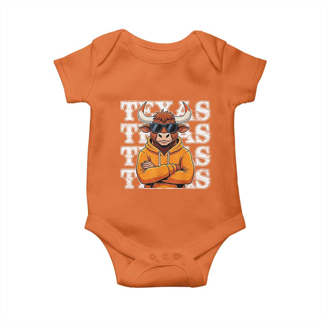 Texas Fan Baby Onesie Longhorns Cow Texas Pride Sport Lover TS11 Orange Print Your Wear