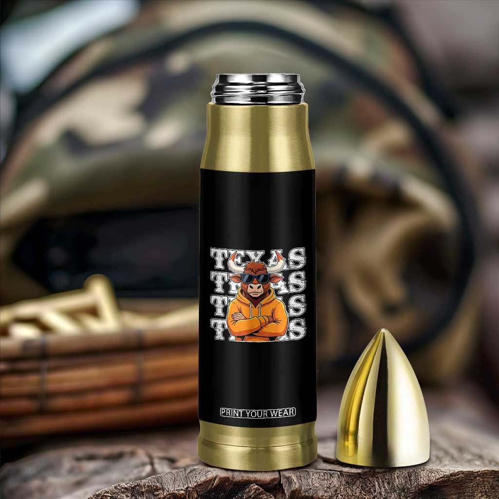 Texas Fan Bullet Tumbler Longhorns Cow Texas Pride Sport Lover - Print Your Wear