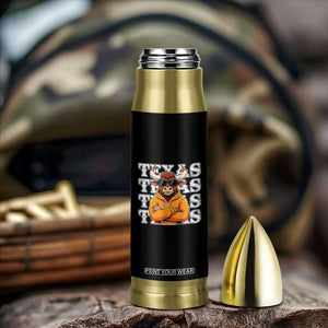 Texas Fan Bullet Tumbler Longhorns Cow Texas Pride Sport Lover - Print Your Wear