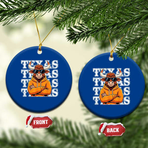 TFL Football Lover Ceramic Ornament Vintage Orange Cow Sunglasses Game Day TS11 1pc Blue Print Your Wear