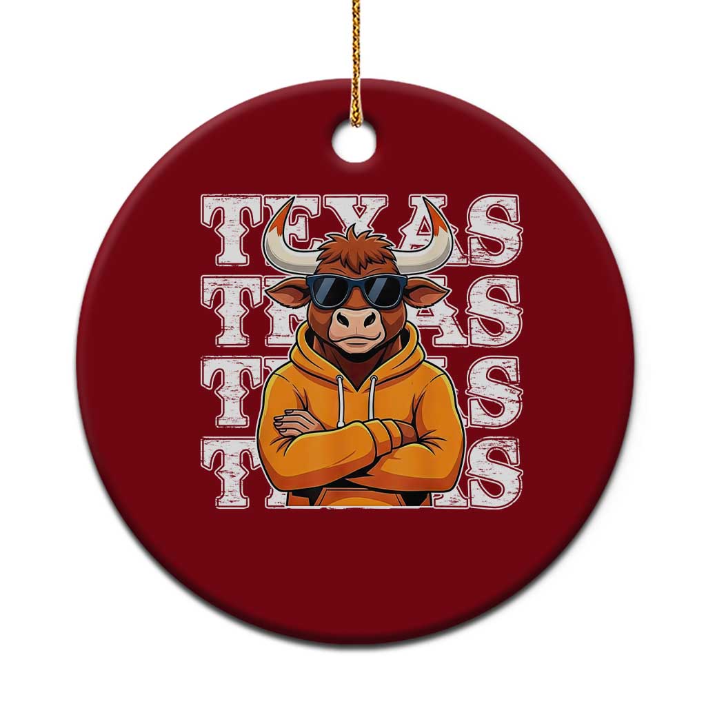 TFL Football Lover Ceramic Ornament Vintage Orange Cow Sunglasses Game Day TS11 1pc Red Print Your Wear