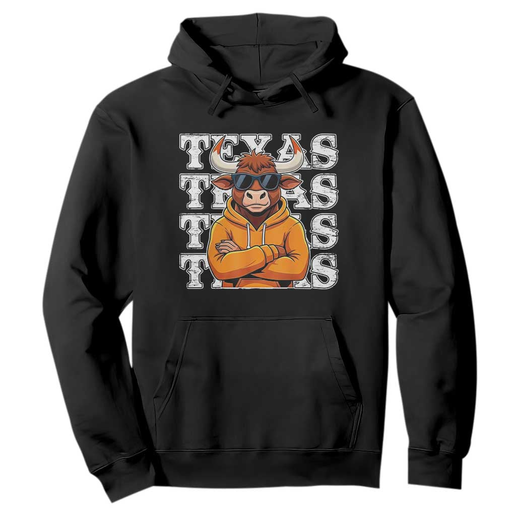 Texas Fan Hoodie Longhorns Cow Texas Pride Sport Lover TS11 Black Print Your Wear