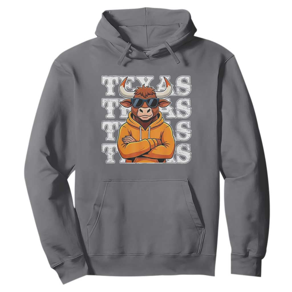 Texas Fan Hoodie Longhorns Cow Texas Pride Sport Lover TS11 Charcoal Print Your Wear
