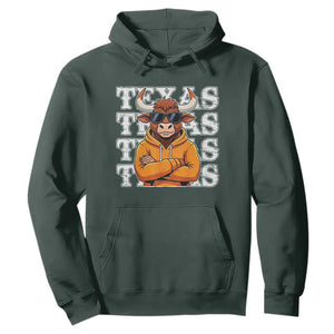 Texas Fan Hoodie Longhorns Cow Texas Pride Sport Lover TS11 Dark Forest Green Print Your Wear