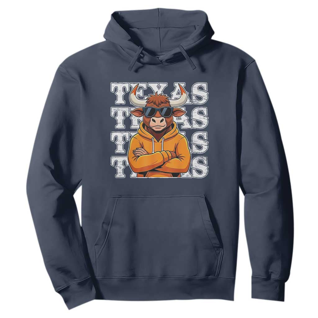 Texas Fan Hoodie Longhorns Cow Texas Pride Sport Lover TS11 Navy Print Your Wear