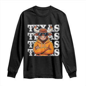 TFL Football Lover Long Sleeve Shirt Vintage Orange Cow Sunglasses Game Day TS11 Black Print Your Wear